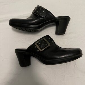 Clarks Bendables Mirabelle Black Mules - Size 6.5M